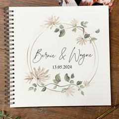Large Wedding Photo Album Scrapbook Guest Book Boxed With Floral Wreath