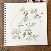 Personalised Large Hen Night Album Scrapbook Guest Book Boxed Floral Wreath