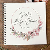 Personalised Large Baby Shower Album Scrapbook Boxed Floral Wreath Gift