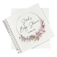 Personalised Large Baby Shower Album Scrapbook Boxed Floral Wreath Gift
