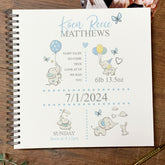 Large Baby Boy Photo Album Scrapbook Birth Record Book Boxed Elephants