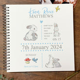 Large Baby Boy Photo Album Scrapbook Birth Record Book Boxed Rabbits