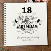 Large Black Birthday Photo Album Scrapbook Guest Book Gift Box any Age