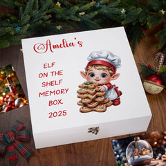 Personalised White Elf On The Shelf Memory Box Special Christmas Keepsake Gift