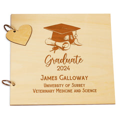 Personalised Graduation Scrapbook Photo Album Gift With Hat and Scroll