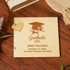Personalised Graduation Scrapbook Photo Album Gift With Hat and Scroll