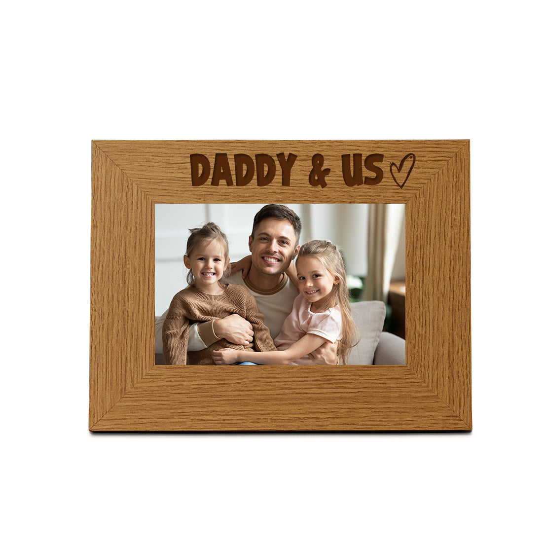 Oak Picture Photo Frame Daddy & Us Heart Gift Landscape Anniversary Photo Frame ukgiftstoreonline