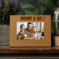 Oak Picture Photo Frame Daddy & Us Heart Gift Landscape