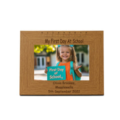 Personalised First Day At School Landscape Photo Frame
