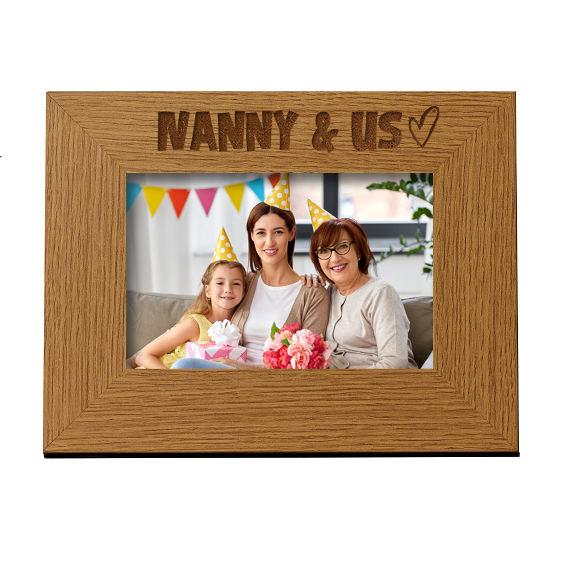 Oak Nanny & Us Picture Photo Frame Heart Gift Landscape Photo Frame ukgiftstoreonline