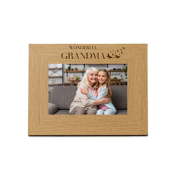 Wholesale Pack of 5 - Grandma Butterfly Gift Wooden Engraved Photo Frame Photo Frame ukgiftstoreonline Landscape
