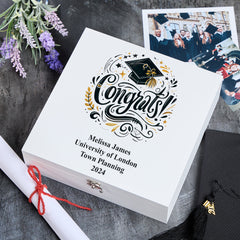 Personalised Graduation Luxury Wooden Keepsake Memory Gift Box