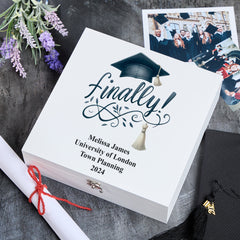Personalised Graduation Luxury Wooden Keepsake Memory Gift Box