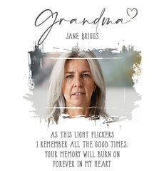 Memorial Grandma Tea Light Holder Bereavement Sympathy Gift With Photo