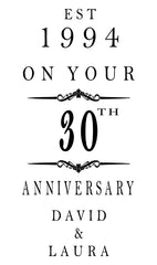 Personalised Wooden Wine or Champagne Box 30th Anniversary Celebration