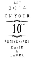 Personalised Wooden Wine or Champagne Box 10th Anniversary Celebration