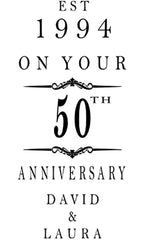 Personalised Wooden Wine or Champagne Box 50th Anniversary Celebration