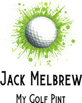 Personalised Golf Themed Beer Glass Gift For Birthday Or Events