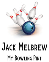 Personalised Bowling Themed Beer Glass Gift For Birthday Or Events