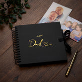Dad Black Scrapbook Photo album With Leaf Design