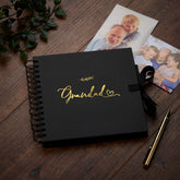 Grandad Black Scrapbook Photo album With Leaf Design