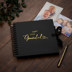 Great Grandad Black Scrapbook Photo album With Leaf Design