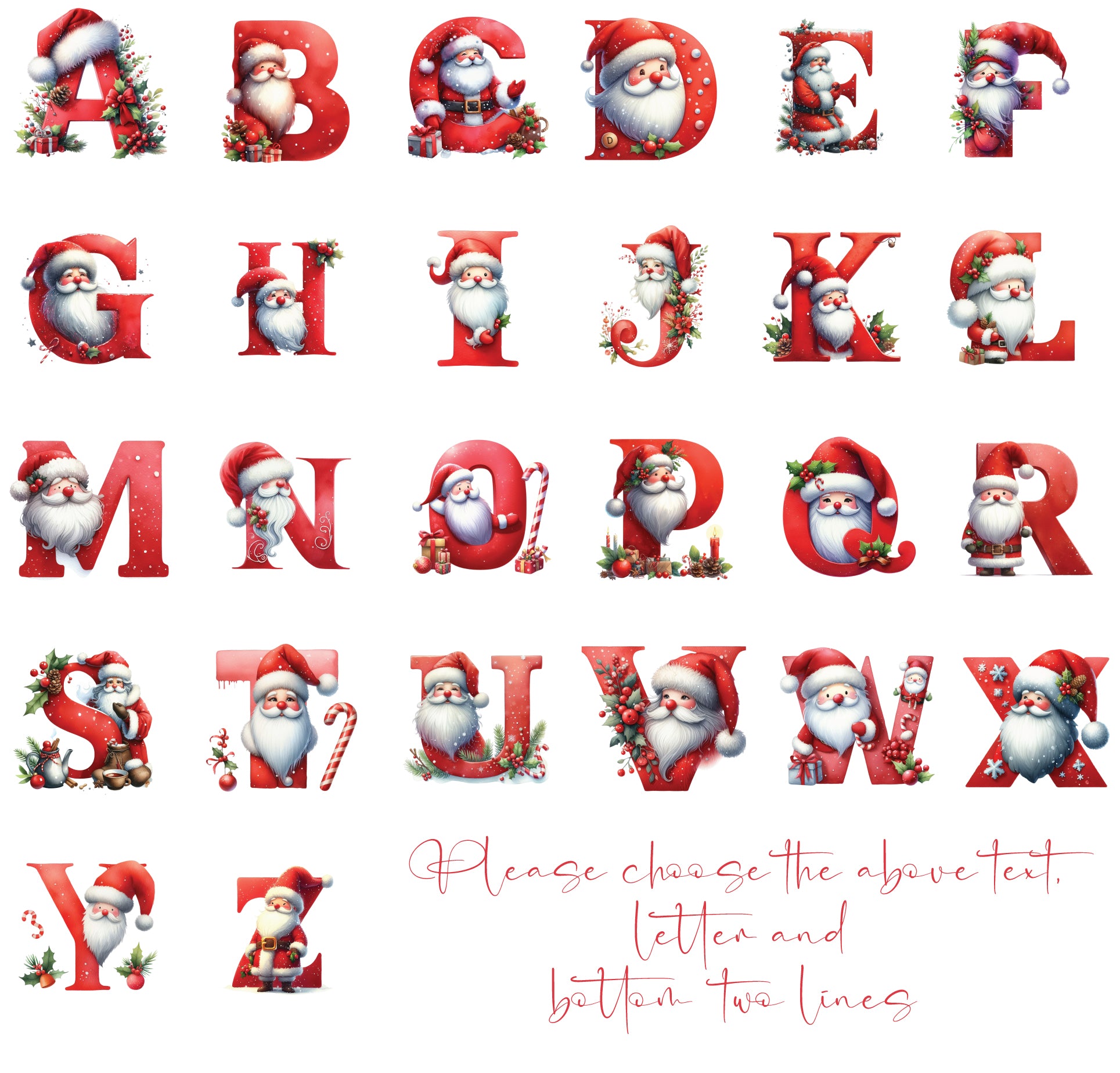 Personalised Christmas Cushion Gift With Red Santa Letters Personalised Cushion Gifts ukgiftstoreonline