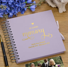 Personalised Memorial Funeral Guest Book Multiple Colours Scrapbook or Photo Album Gift