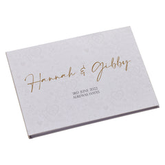Large Personalised Wedding Guest Book Keepsakes, Signature Scrapbook, Photo Album Wedding Couple's Names On A Floral Background