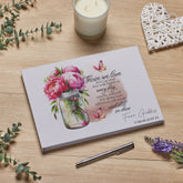 Personalised Large Funeral Memory Book For Condolence & Memorial With Jar ukgiftstoreonline