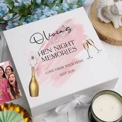 Personalised Hen Night Keepsake Box Customised Hen Do Bachelorette Party Memory Storage Box