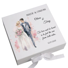 Personalised Wedding Day Keepsake Box Customised Bride & Groom Wedding Memory Storage Box