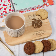 Personalised Gift For Teacher Wooden Drink Serving Board apple Design ukgiftstoreonline