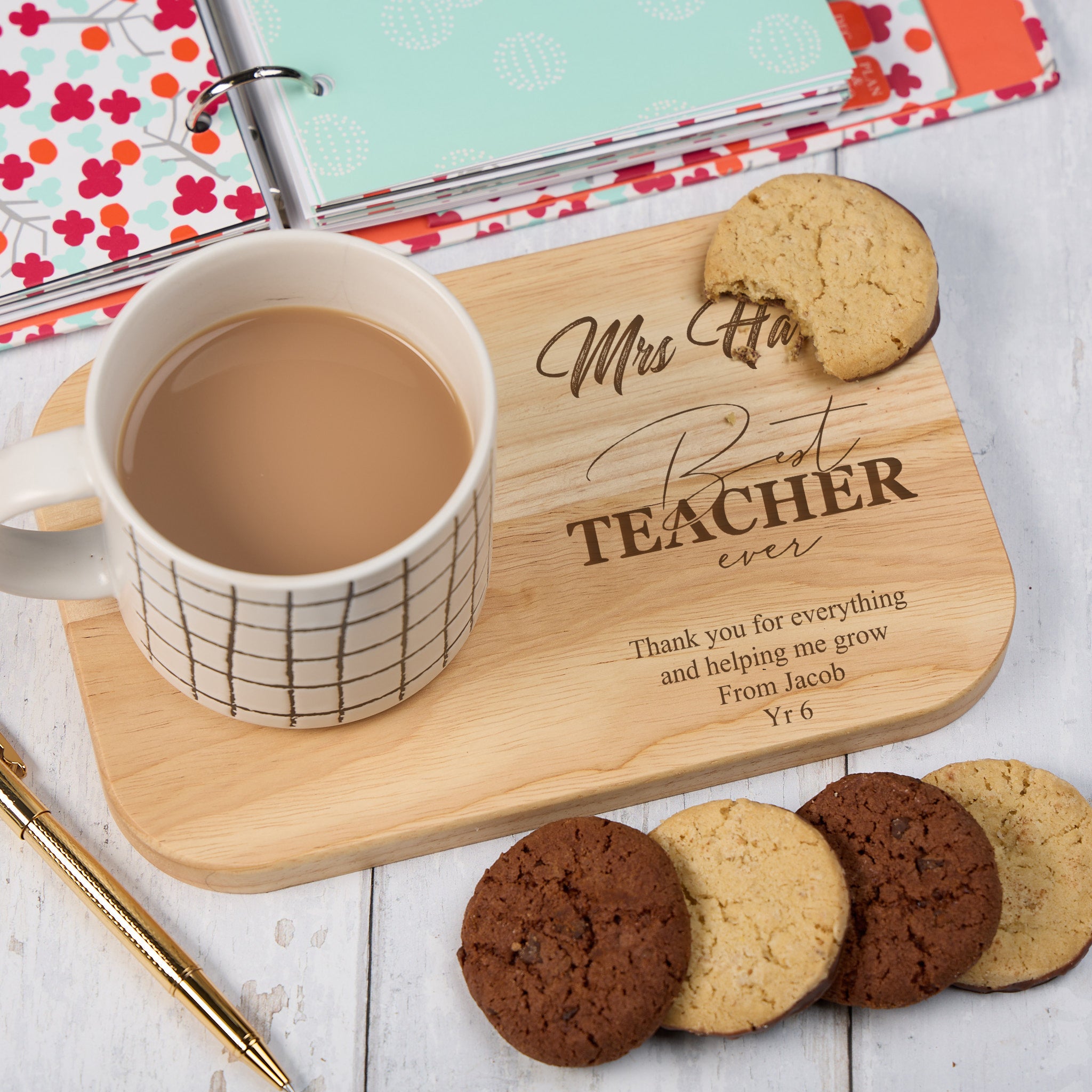 Personalised Best Teacher Wooden Drink Serving Board Gift End Of Term Year ukgiftstoreonline