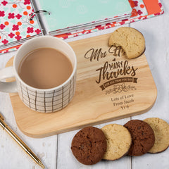 Personalised Many Thanks Teacher Wooden Drink Serving Board ukgiftstoreonline