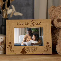 Me and My Dad Love You To The Moon Photo Frame Gift For Fathers Day Birthday or Christmas Daddy Photo Frame ukgiftstoreonline