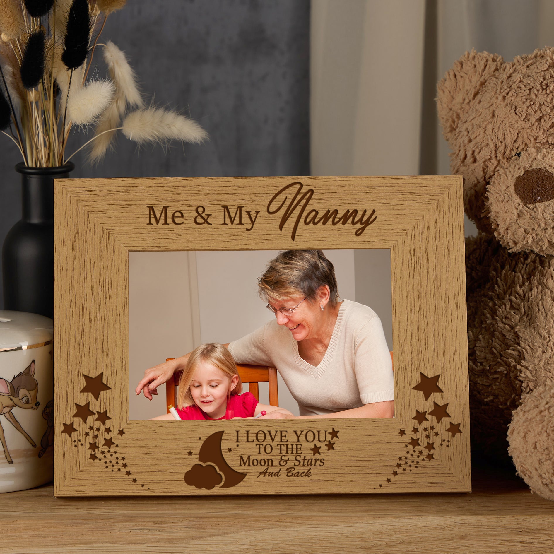 Me and My Nanny Love You To The Moon Photo Frame Gift Photo Frame ukgiftstoreonline