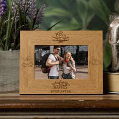 Mr and Mrs Happily Ever After Wooden Wedding Photo Frame Gift