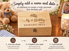 Personalised Large Boy's First Birthday Gift Keepsake Box Engraved Personalised Birthday Gift Raised Words