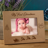 My First Christmas Wooden Photo Frame Baby Gift