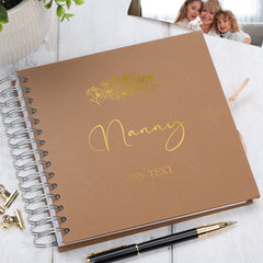 Personalised Nanny Scrapbook Photo Album With Sentiment Multiple Colours Memory Book