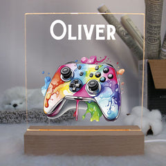 Personalised LED Lamp, Kids Night Light Gift, Gamer Light, Birthday Gifts for Kids, Game Controller