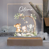 Personalised LED Nursery Lamp, Kids Night Light Gift, Animals Light, Baby Light, Birthday Gifts for Kids, Kids Bedroom Nursery Light