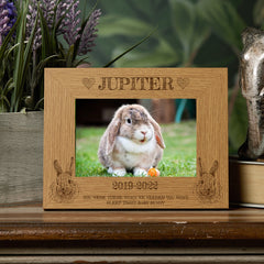 Personalised Rabbit Remembrance Memorial Engraved Wooden Photo Frame gift