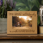 Time Spent With Family Photo Frame Landscape Oak Wood Finish
