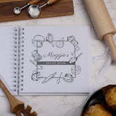 Personalised Recipe Book, Cook Book, Bakers White Cover