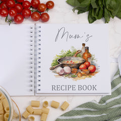 Personalised Any Name Recipe Book, Cook Book, Bakers White Cover