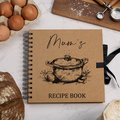 Personalised Any Name Recipe Book, Cook Book, Bakers Brown Cover