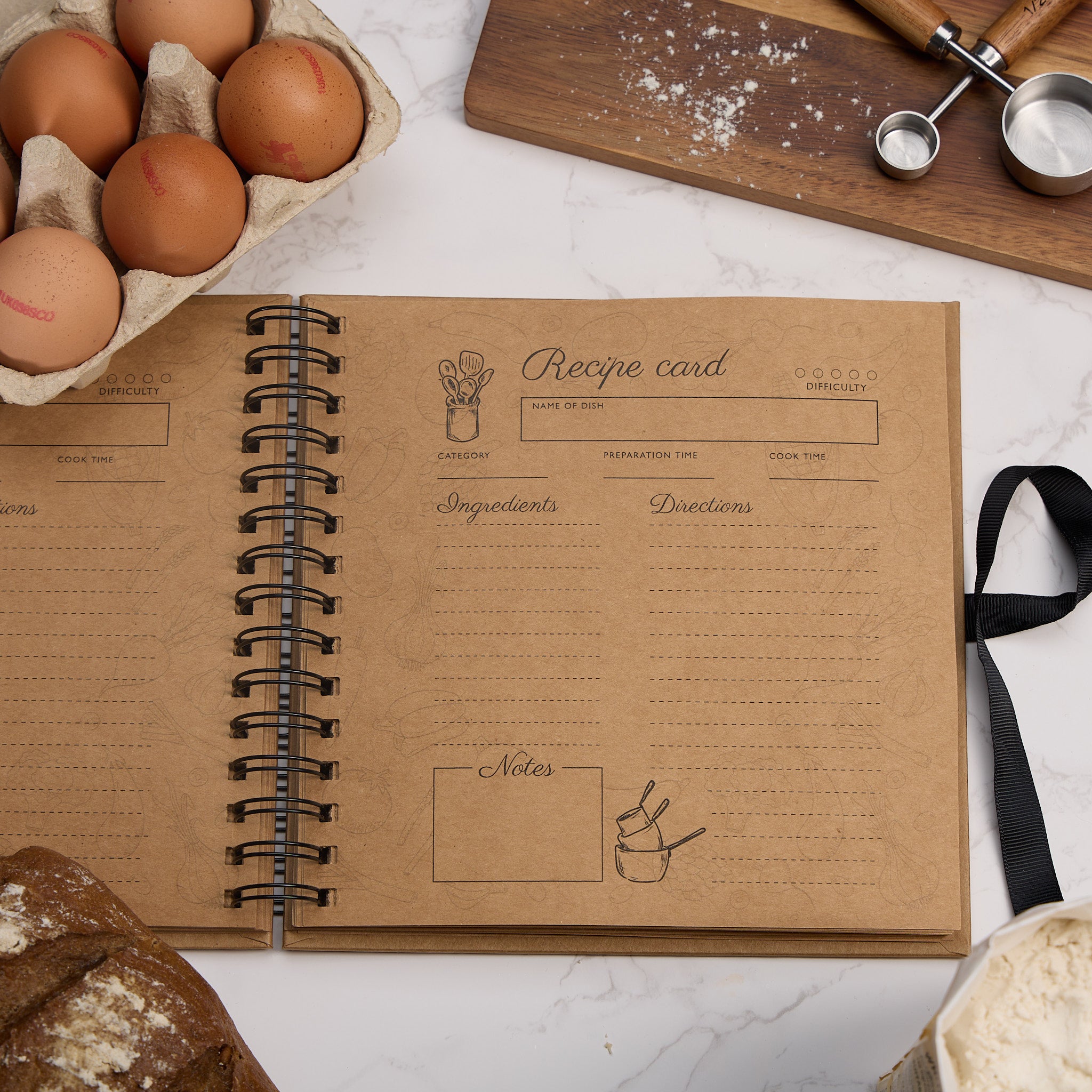 Personalised Any Name Recipe Book, Cook Book, Bakers Brown Cover Scrapbook ukgiftstoreonline
