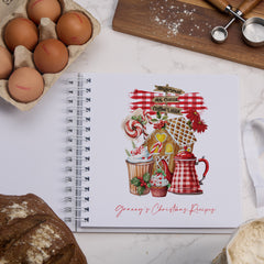 Personalised Christmas Recipe Book, Cook Book, Bakers Book